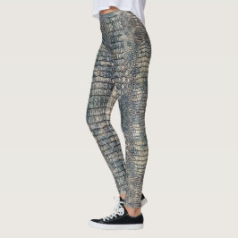 Legging Couro Alligador Azul Claro