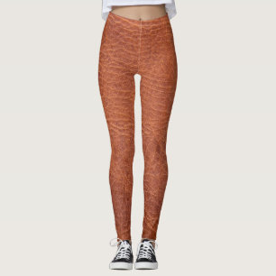 Legging Couro castanho