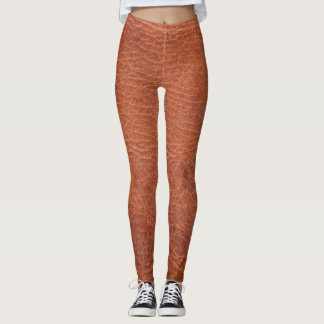 Legging Couro castanho