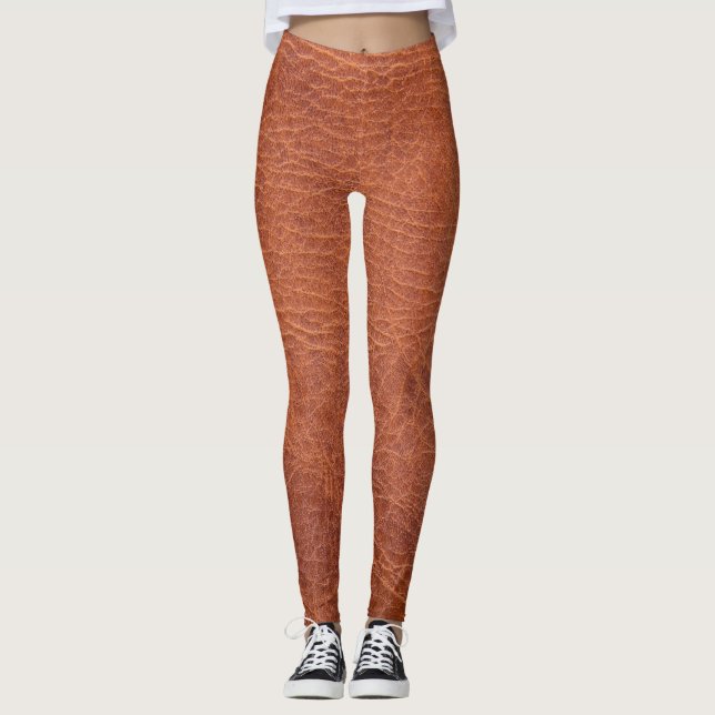 Legging Couro castanho (Frente)
