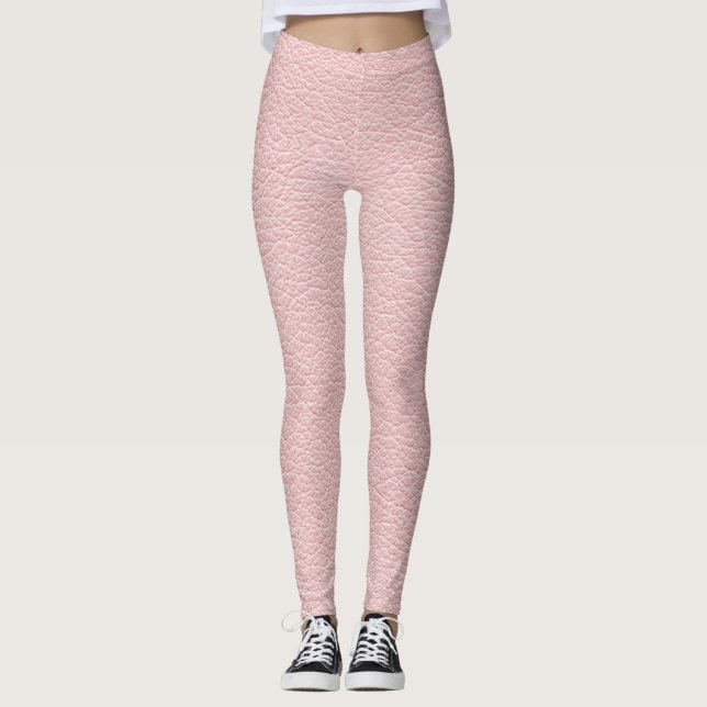Legging Couro cor-de-rosa do falso (Frente)
