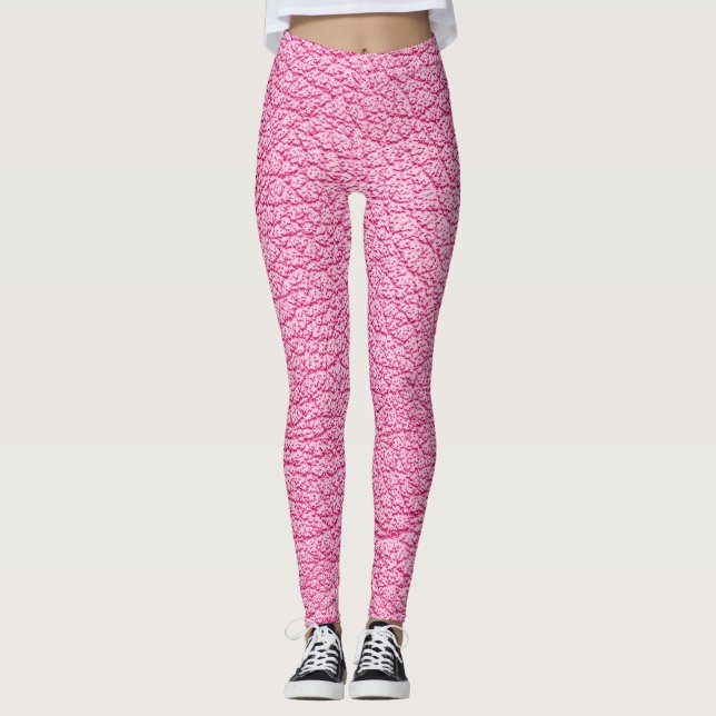 Legging Couro cor-de-rosa, fundo texturizado. (Frente)