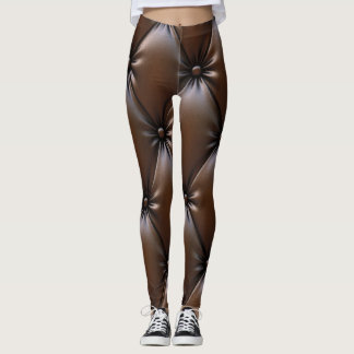 Legging Couro de Chocolate: Textura de Upholsteria Luxuosa