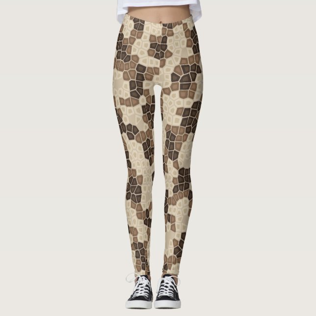 Legging Couro de Cobra Python Osso & Café (Frente)