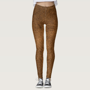 Legging Couro Marrom Antigo: Fundo Texturizado