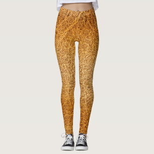 Legging Couro Marrom: Fechamento Detalhado da Textura