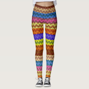 Legging Couro Moderno Colorido Chevron #25