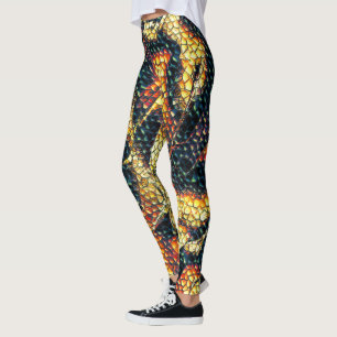 Legging Couro réptil com manchas amareladas e castanhas?