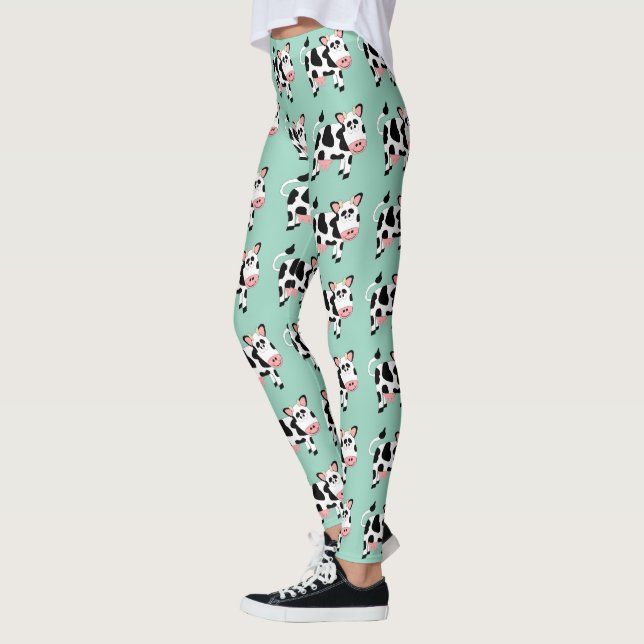 Legging Cow Design You Choose Background Colour (Esquerda)