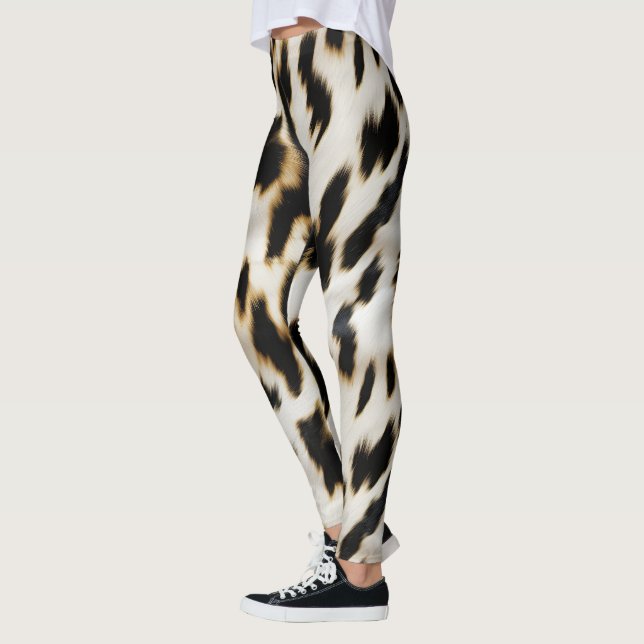 Legging Cowhide Dourada Branca Preta (Esquerda)