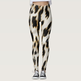 Legging Cowhide Dourada Branca Preta
