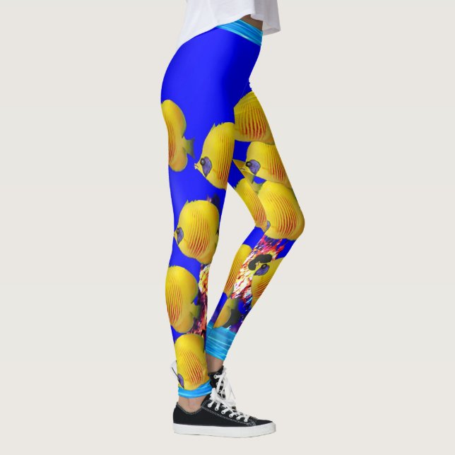 Legging Coxas amarelas de peixes (Direita)