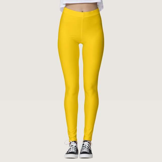 Legging Coxas amarelas simples e brilhantes (Frente)