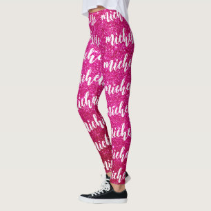 Legging Coxas Luminosas Cor-de-Rosa, Monograma