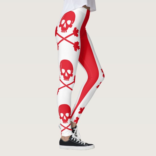Legging Crânio canadense e Crossbones do pirata (Direita)