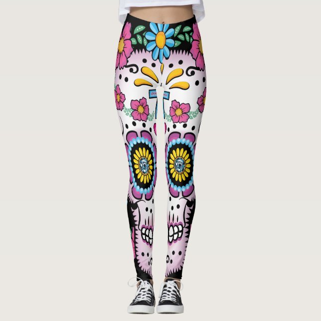 Legging Crânio de Diâmetro de los Muertos Açúcar (Frente)