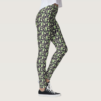 Legging Crânio de Ossos do Esqueleto Brilhante e Bonito