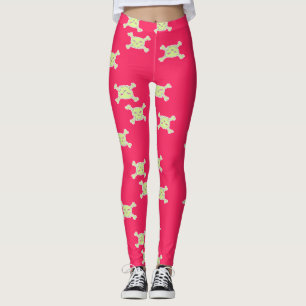 Legging crânio e ossos verdes