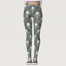 LEGGING CRÂNIO FLORAL