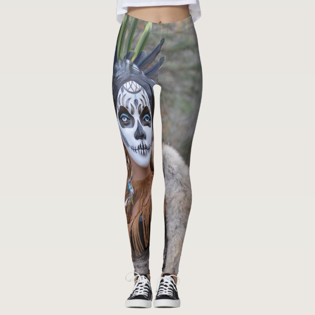 Legging Crânio nativo do açúcar (Frente)