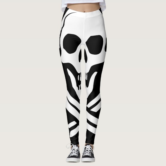 Legging Crânio preto e branco (Frente)