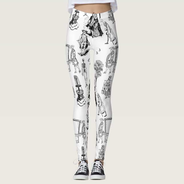 Legging crânio rococó barroco-halloween (Frente)