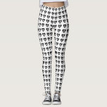 Legging Crânios com Corações Negros Padrão Halloween<br><div class="desc">Celebrar o Halloween com estas leggings únicas e modernas de Halloween,  que incluem crânios brancos com corações negros.</div>