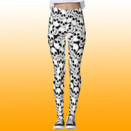 Legging Crânios De Grunge Gótico Patterados