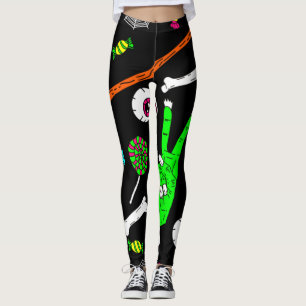 Legging Crânios de zumbis do Halloween