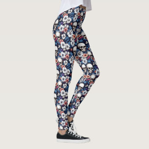 Legging Crânios Entre as Flores