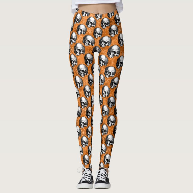 Legging Cránios Laranja e Série Girassol Design 6 (Frente)