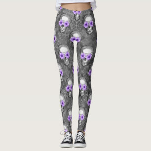 Legging Crânios Roxos e Série Girassol Design 3