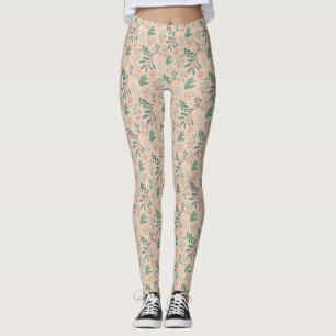 Legging Cream Winter Botanical Patterno