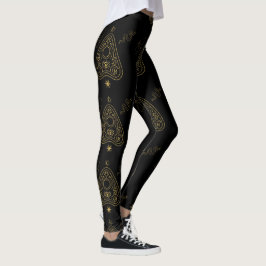 Legging Create Your Own Gold Ouija Planchette Black