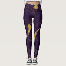 Legging Create Your Own Gold Ritual Symbols Purple