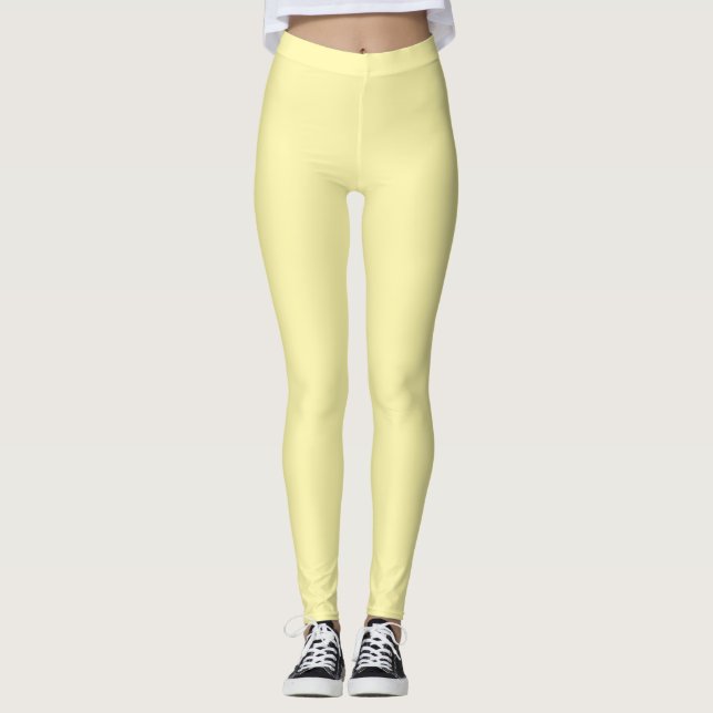 Legging Creme de cor sólida (Frente)