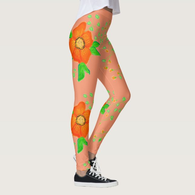 Legging Creme De Coral E Laranja (Direita)