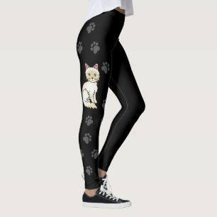 Legging Creme Point Tabby Birman / Ragdoll Cute Cat & Paws