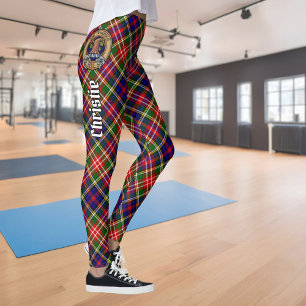 Legging Crestão do Clã Christie sobre Tartan