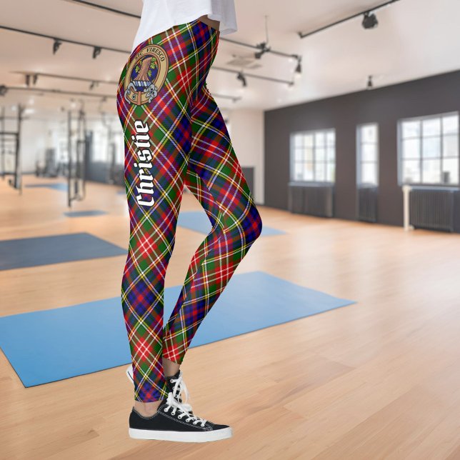 Legging Crestão do Clã Christie sobre Tartan (Criador carregado)