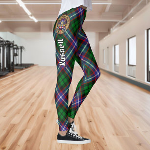 Legging Crestão do Clã Russell sobre Tartan