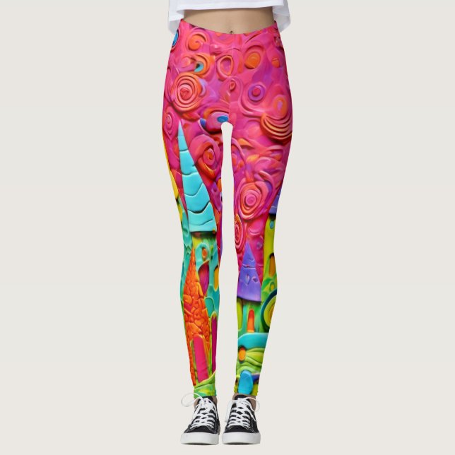 Legging Criação Colorida de Clay Inovadora (Frente)