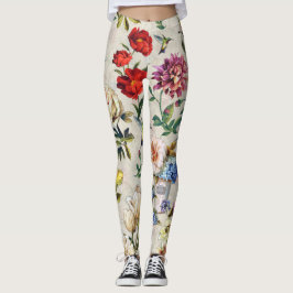 Legging Criação De Aquarelas Florais Da Era Vitoriana