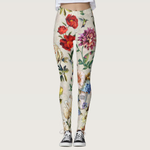 Legging Criação De Aquarelas Florais Da Era Vitoriana