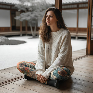 Legging Criações do Mar de Tatuagem Japonês