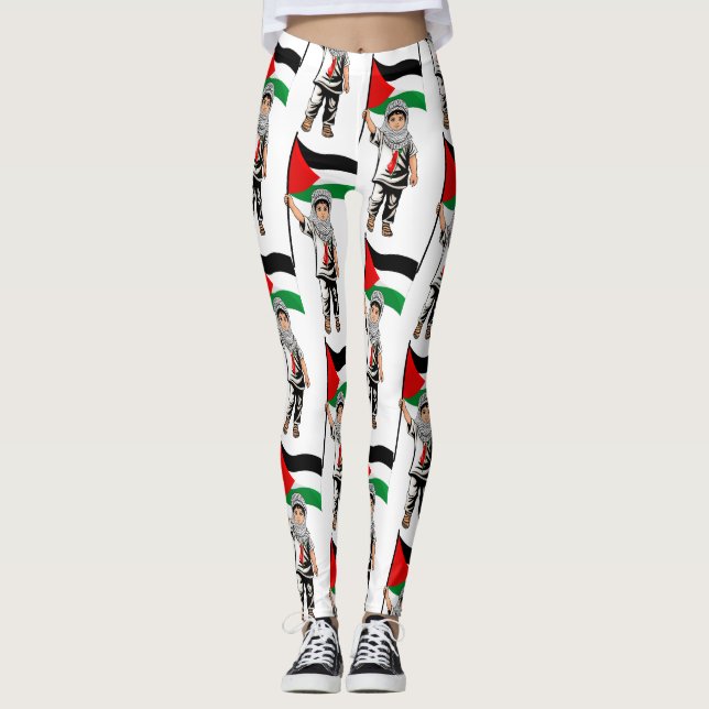 Legging Criança com a bandeira Keffiyeh Palestine (Frente)