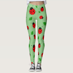 Legging Crianças Cute Red Ladybug e saída verde no gradien