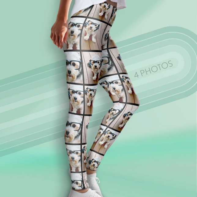 Legging Criar uma Colagem de Fotos Personalizada com 4 Fot (Custom Leggings with 4 Photos)