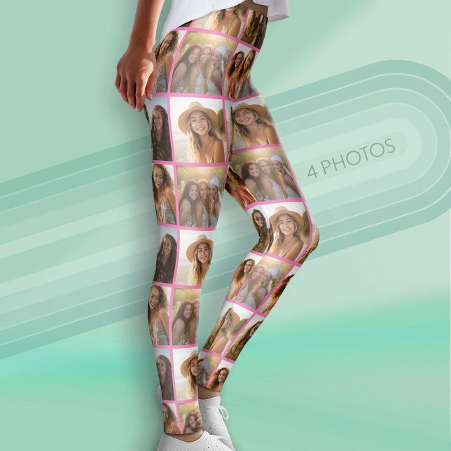 Legging Criar uma Colagem de Fotos Personalizada com 4 Fot (Custom Leggings with 4 Photos)