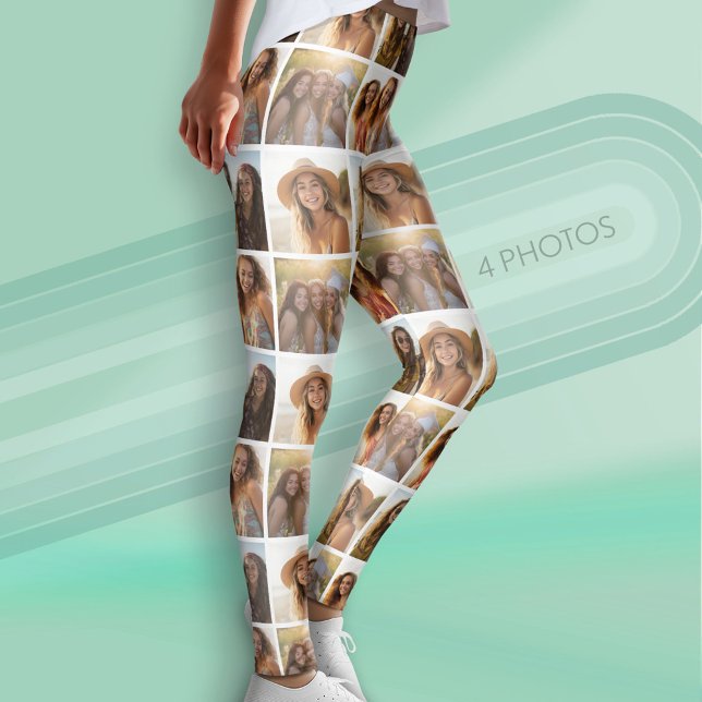 Legging Criar uma Colagem de Fotos Personalizada com 4 Fot (Custom Leggings with 4 Photos)
